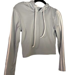 Charlotte Russe Girl's Hoodie Tracksuit (2 piece) Size L Dusty
Blue w/White Trim